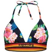 Superdry Superdrytil kvinder. W3010359A Trekantet bikinitop med marineblå vintage-logo (M), Badetøj, Genanvendt polister, Bæredygtig