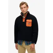 Superdry Superdrytil mænd. M2014283A Fuji Fleece Half Zip (L), Casual, Bomuld, Blå
