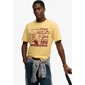Superdry Superdrytil mænd. M1012360A Roadside Trade Loose T-shirt gul (XL), Casual, Bomuld, Korte ærmer