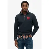 Superdry Superdrytil mænd. M2014475A Sweatshirt Neon Half Zip Track navy (XXL), Casual, Bomuld, Blå