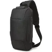 Wozinsky Premium Single Shoulder Anti-Theft City Backpack with Organizer and USB - Black