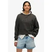 Superdry Superdrytil kvinder. W2012334A Grå Athletic Tonal Applique-sweatshirt (S), Casual, Bomuld, Lange ærmer