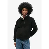 Superdry Superdrytil kvinder. W2012372A Super Henley fleece sort (L), Casual, Polyester