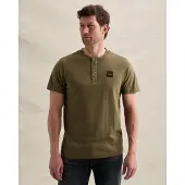 PME Legend Skjorte 'Henley T-shirt with badge' oliven