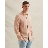 PME Legend Skjorte 'Cotton/linen shirt with embroidered logo' pink