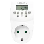 Logilink ET0007, Daglig/ugentlig timer, Hvid, Digital, LCD, Knapper, CE