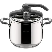 Lagostina 8900524569, 7 L, Keramisk, Gas, Halogen, Induktion, Forseglet plade, Rustfrit stål, 22 cm, Silikone, Sort