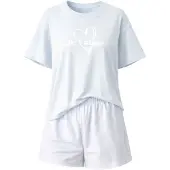 LEAFLETIC Shorty 'Women’s Nightwear set' lyseblå