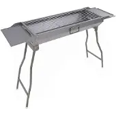 24hShop Sammenklappelig kulgrill / transportabel campinggrill / udendørsgrill til tur / grill med sideborde