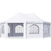 TOOLPORT 5x6,8 m, pagodetelt, PVC-presenning, hvid