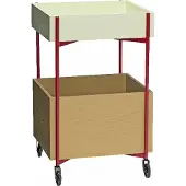 Hubsch Fresh Rullvogn 70 cm Khaki-bordeaux