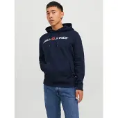 Jack & Jones Sweatshirt 'Marco Bowie' natblå / knaldrød / offwhite