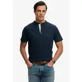 Superdry Classic Cotton Lin Grandad T-shirt Med Korte ærmer