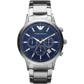 Emporio Armani Ur - - AR2448 - Blå urskive - 41 mm kasse - Stålrem