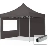 TOOLPORT 3x3m, aluminium, easy-up-pavillon, 2 sidedele, mørkegrå