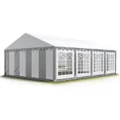 TOOLPORT 6x8m, Partytelt, PVC-teltdug, grå-hvid