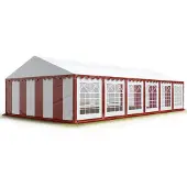 Profizelt24 6x12m, Partytelt, PVC-teltdug, rød og hvid
