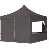 TOOLPORT 3x3m, aluminium, easy-up-pavillon, 4 sidedele, mørkegrå