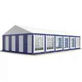 TOOLPORT 6x12m, Partytelt, PVC-teltdug, blå og hvid