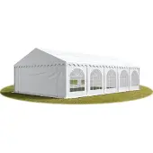 TOOLPORT 6x10m, Partytelt, PVC-teltdug, hvid, med bundramme