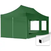 TOOLPORT 3x6m, stål, easy-up-pavillon, 4 sidedele, mørkegrøn