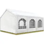 TOOLPORT 4x6m, Partytelt, PE-teltdug, hvid
