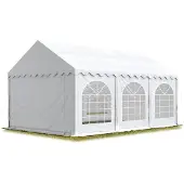 TOOLPORT 4x6m, Partytelt, PVC-teltdug, hvid, med bundramme