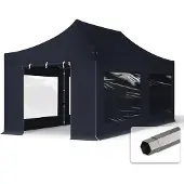 TOOLPORT 3x6m, stål, easy-up-pavillon, 4 sidedele, sort