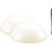 Goobay 2-pak LED-solcellelampe Sten, 24 cm, størrelse M, RGBW