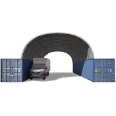 TOOLPORT 8x12m, containertelt, PRIMEtex-PVC-teltdug, grå, med statikpakke
