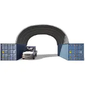 TOOLPORT 8x6m, containertelt, PRIMEtex-PVC-teltdug, grå, med statikpakke
