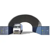 TOOLPORT 10x12m, containertelt, PRIMEtex-PVC-teltdug, grå, med statikpakke