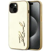 Karl Lagerfeld Rynket Metal Guld iPhone 15 Etui