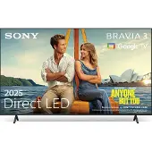 Sony Bravia 3 K-85S3 - 85 Diagonal klasse (84.6 til at se) LED-bagbelyst LCD TV - Smart TV - Google TV - 4K UHD (2160p) 3840 x 2160 - HDR - Direct LED - sort