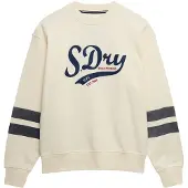 Superdry Superdrytil kvinder. W2012596A Varsity Script Loose Loose sweatshirt i beige (XS), Casual, Bomuld