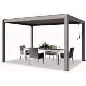 PRIMEYARD 3x4m Pergola, lameltag, perlegrå