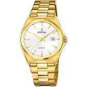 Festina Herreur F20555-2 Classic Hvid/Gul guldtonet stål Ø40 mm