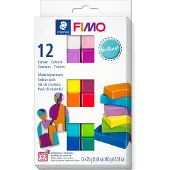 Staedtler 8023 C12-2 FIMO bl?d ovnh?rdende modeller 12 x 25 g blokke - str?lende farver