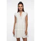 Vero Moda Kjole 'VMDICTHE' beige / hvid