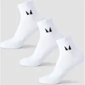 MP Unisex Ankle Socks (3 Pack) - White - UK 12-14