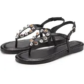 LASCANA Sandaler med rem sort