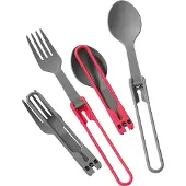 MSR - Køkken - Folding Spoon & Fork Kit - 4pc Red/Gray til Unisex - Rød