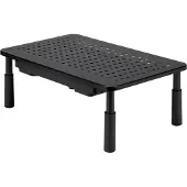 Gembird Adjustable monitor stand with drawer (rectangle) - Maks 20 kg - Maks størrelse