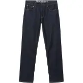 Superdry Superdrytil mænd. M7010887A Navy Vintage Slim Straight Jeans (31/32), Casual, Bomuld, Denim, Blå