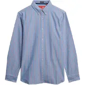 Superdry Superdrytil mænd. M4011037A Klassisk Oxford-skjorte mørkeblå (L), Casual, Bomuld, Lange ærmer