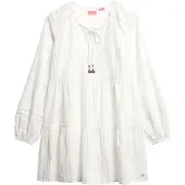 Superdry Ibiza Tiered Lurex Mini Skjorte Med Lange ærmer