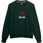Superdry Superdrytil kvinder. W2012579A Sweatshirt Crest grøn (XS), Casual, Bomuld