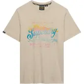 Superdry Superdrytil mænd. M1012442A Outdoors Mountain t-shirt beige (S), Casual, Bomuld, Korte ærmer