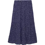 Superdry Superdrytil kvinder. W7210425A Marineblå Maxi Tier Nederdel (S), Casual, Viscose