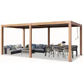 PRIMEYARD 3x6m Pergola, lameltag, træ-look